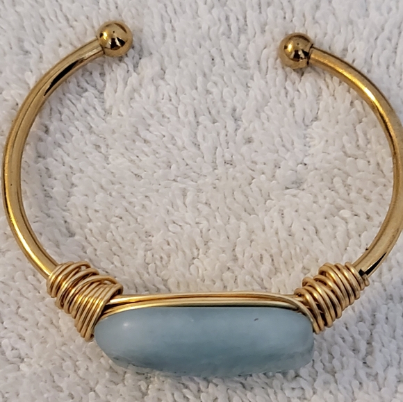 Kinsley Armelle Cadence Collection Cuff Bracelet, pale blue stone - Picture 4 of 7